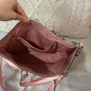 Coach pink leather crossbody hobo bag